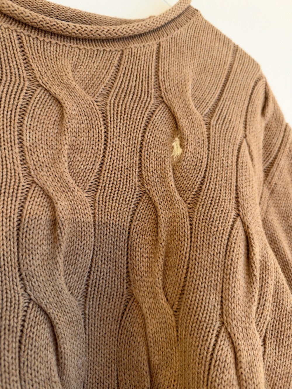 Polo Ralph Lauren Tan Cable Knit Cotton Sweater - Picture 3 of 5